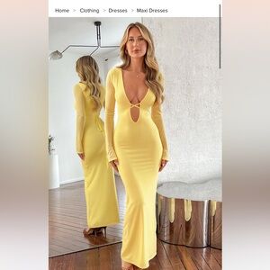 Brand new yellow maxi dress